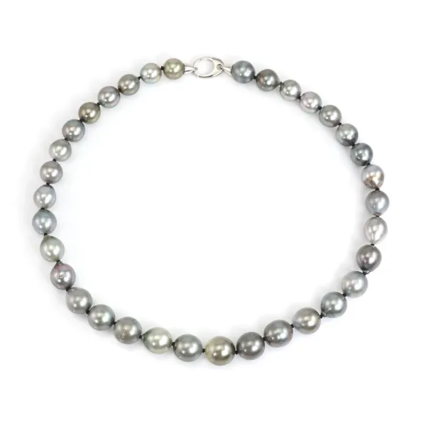 Collana Perle coltivate di Tahiti goccia 10-12mm - Argento 925 rodiato x 1pz