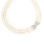 Collier Perle de culture blanche rondelle 5mm - 3 rangs - Argent 925 rhodié x 1pc