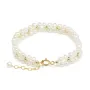 Braided White Cultured Pearl Bracelet - Gold Filled x 1pc