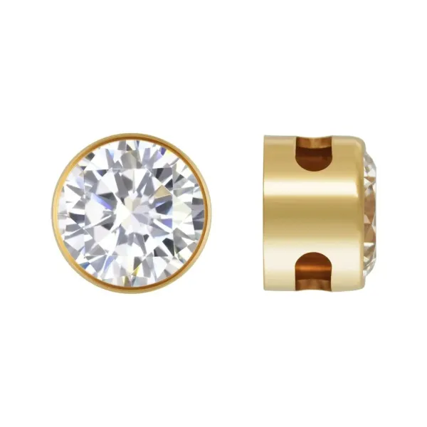 Round pendant set with rhinestones 6mm - cubic zirconia & Gold Filled