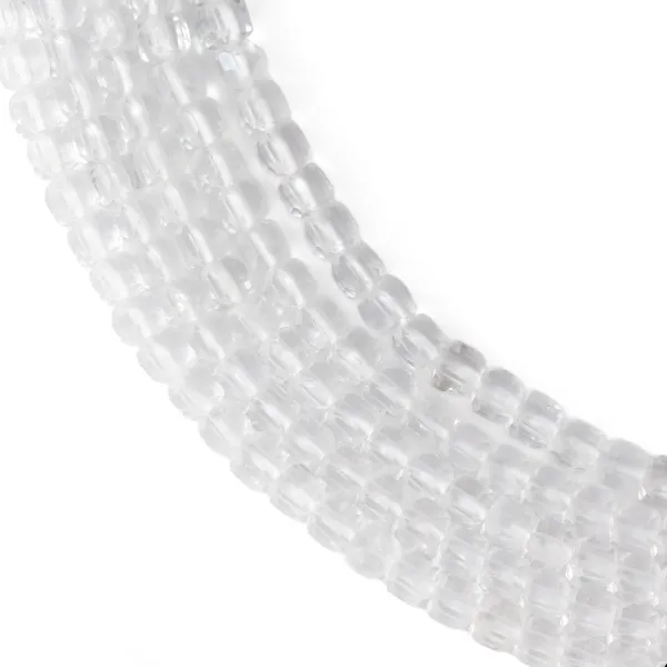 Cristal de roche cube facetté 3mm x 38cm