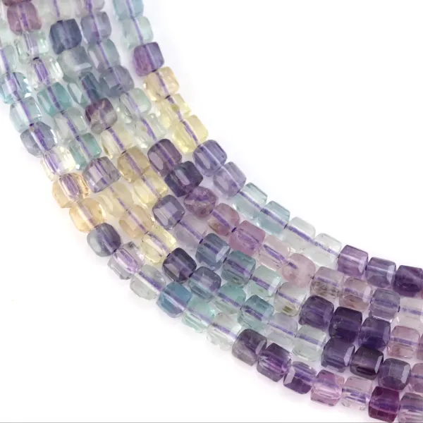 Fluorite dégradé cube facetté 3mm x 38cm