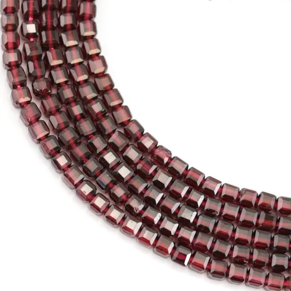 Faceted garnet cube 3mm x 38cm