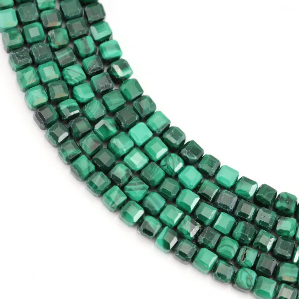 Malachite cube facetté 3mm x 38cm