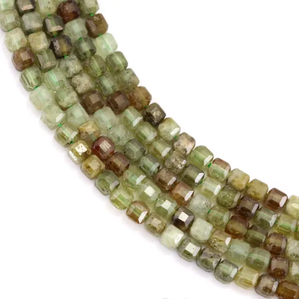Green Garnet Faceted Cube Bead 3mm | Jewelry Creation