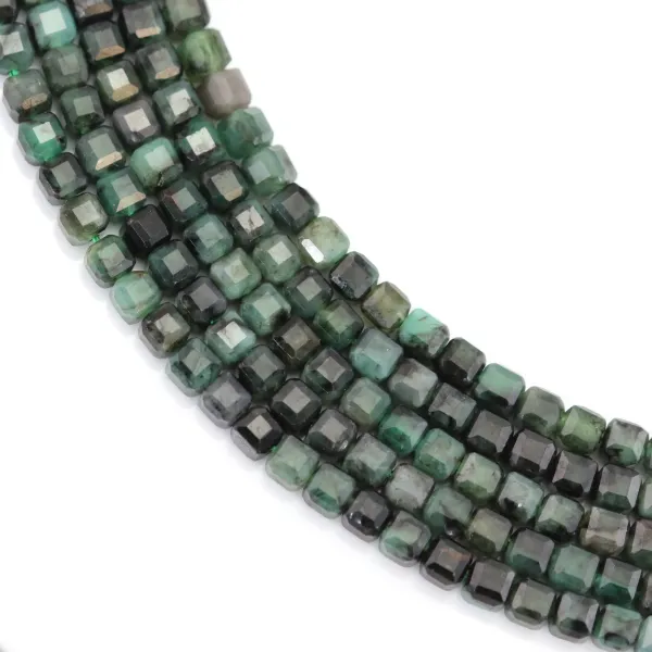 Faceted emerald cube 3mm x 38cm