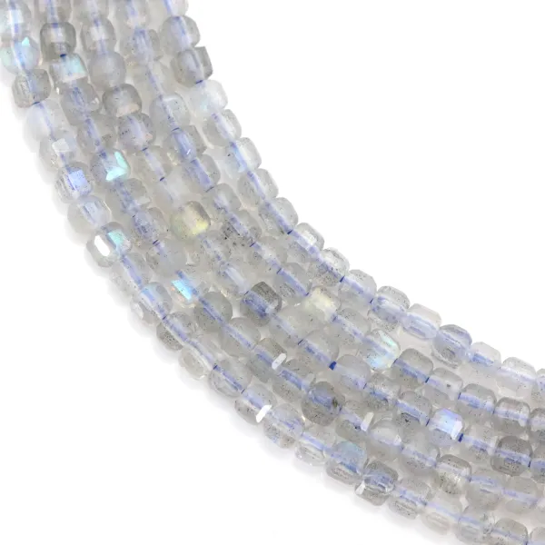 Faceted Labradorite cube 3mm x 38cm