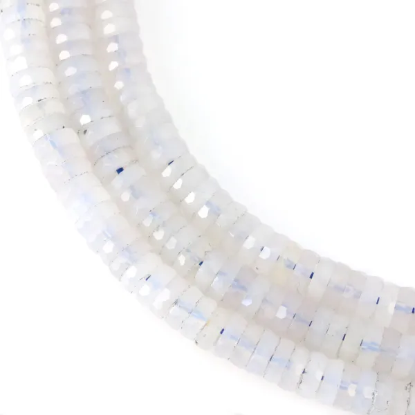 Quarzo rosa blu rondella heishi sfaccettato 2x6mm x 37cm