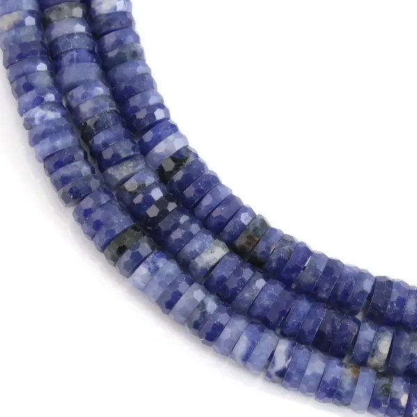 Sodalite rondelle heishi facetada 2x6mm x 37cm