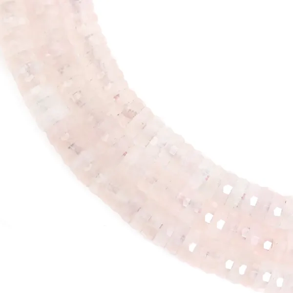 Quarzo rosa rondella heishi sfaccettato 2x6mm x 37cm