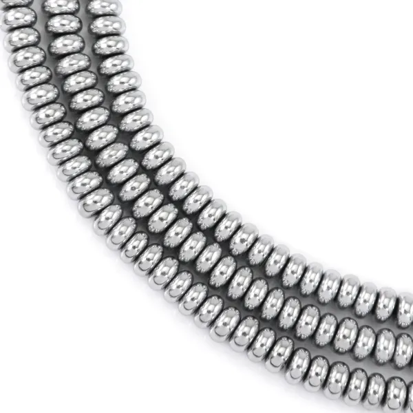 Silver hematite heishi rondelle 2x4mm x 40cm