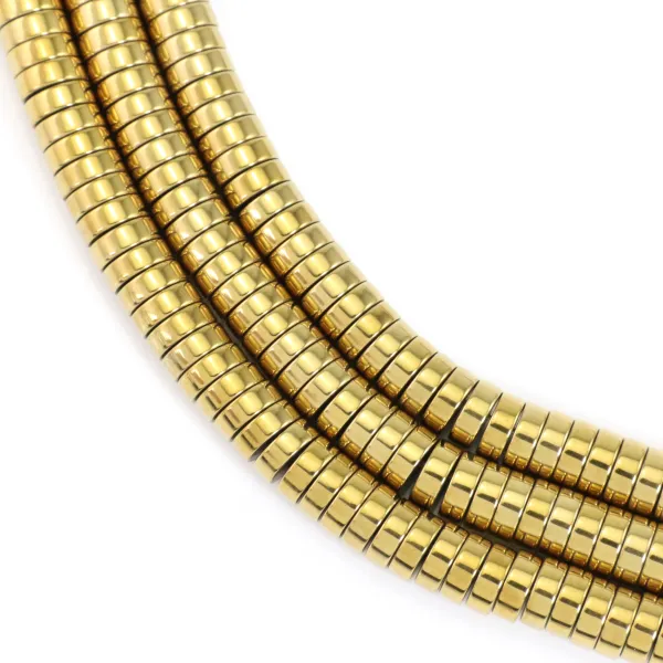 Hematita dorada rodaja plana heishi 2x6mm x 40cm