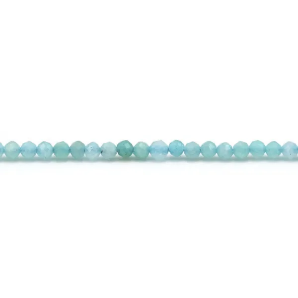 Amazonite del Perù rotonda sfaccettata 2mm x 40cm