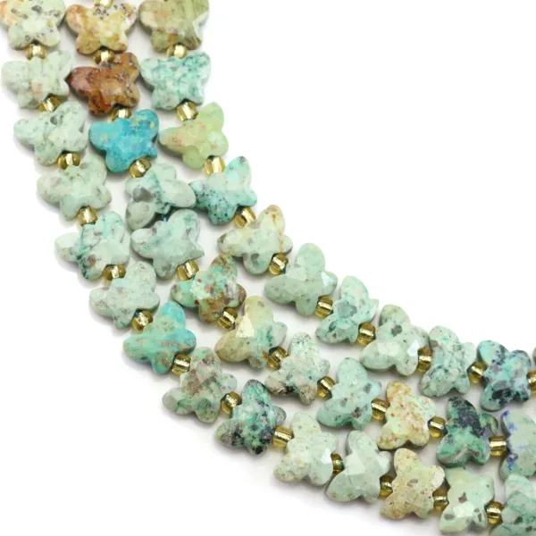 Peruvian Turquoise butterfly faceted 8x10mm x 37cm