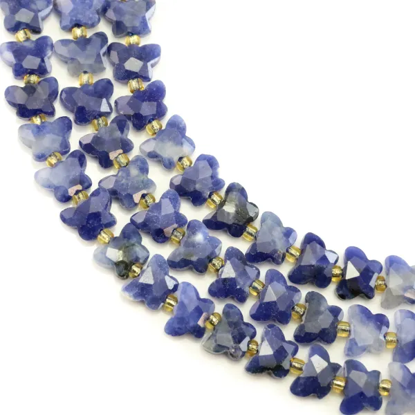 Faceted butterfly sodalite 8x10mm x 37cm