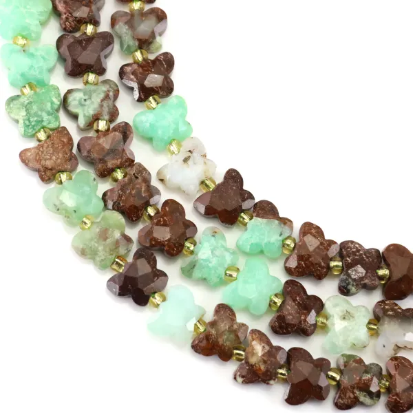 Chrysoprase farfalla sfaccettata 8x10mm x 37cm (41pz)