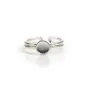 Adjustable ring with round 6mm support in 925 silver x 1pc