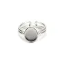 Verstellbarer Ring mit ovaler Fassung 8x10mm aus 925er Silber x 1 Stück