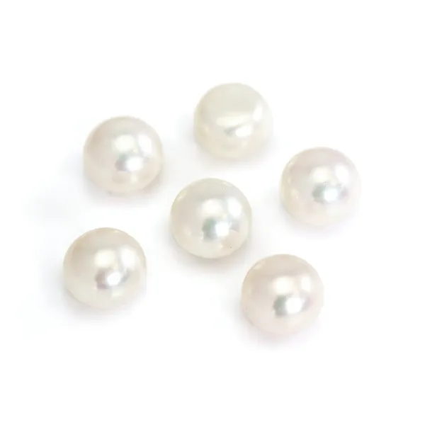 Perla cultivada de agua dulce, blanca, semirredonda, 11-12mm x 1ud