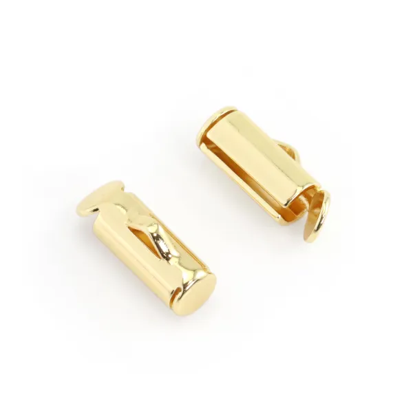 Rohrverschluss für Perlenweberei - 9mm - Gold x 6Stk