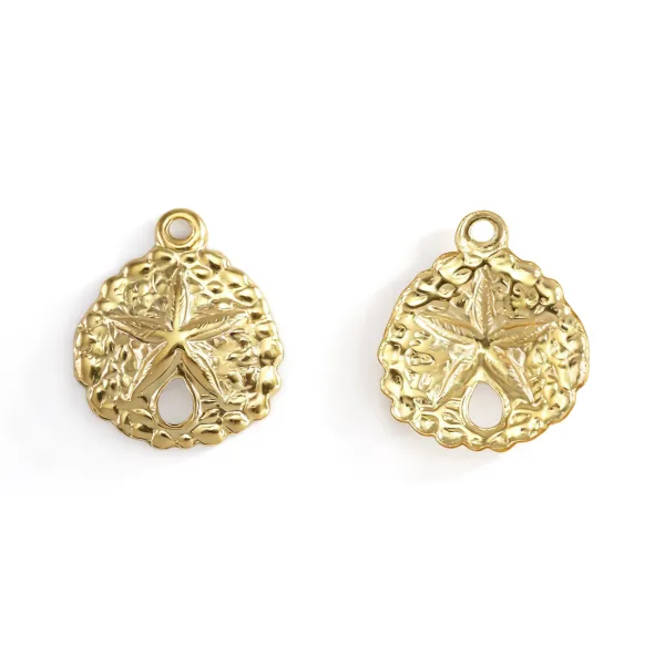 Pingente Ouriço-do-mar 10mm - Gold Filled x 1pc