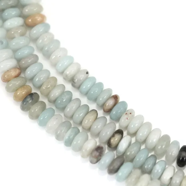 Redondo multicolorido de Amazonite - Heishi - 2x4mm x 39cm
