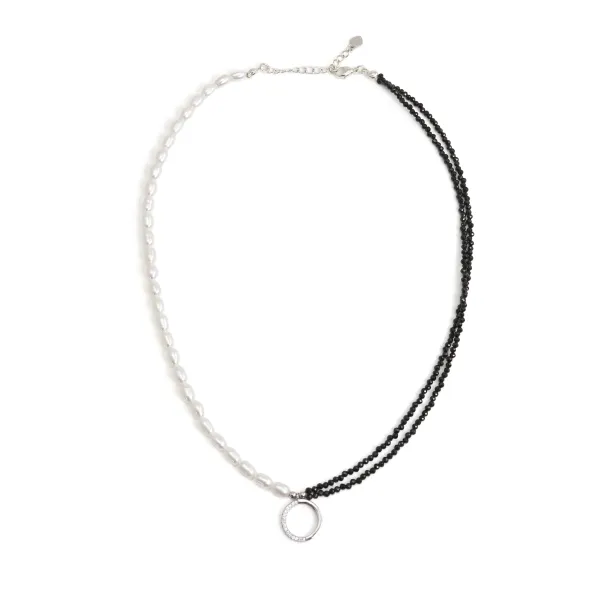 Collier Perle de Culture & Spinelle - Argent 925 x 1pc