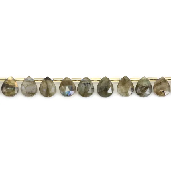 Labradorite gota plana facetada 8x10mm x 35cm (38pcs)