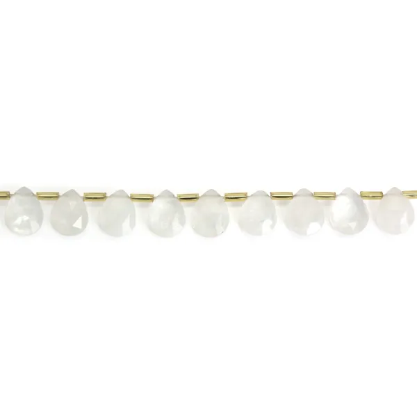 Cristal de rocha gota plana facetada 8x10mm x 35cm (38pcs)