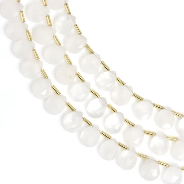 Cristal de rocha gota plana facetada 8x10mm x 35cm (38pcs)