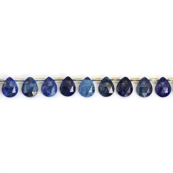 Lápis-lazúli gota plana facetada 8x10mm x 35cm (38pcs)