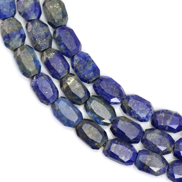 Lapis Lazuli rectángulo redondeado facetado 9x13mm x 39cm