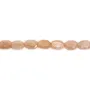 Pierre de lune orange rectangle arrondi facetté 9x13mm x 39cm