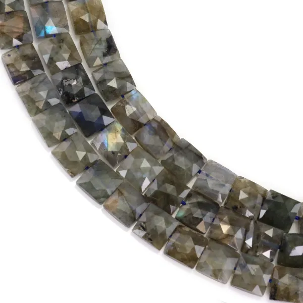 Labradorite quadrata sfaccettata 8mm x 38cm
