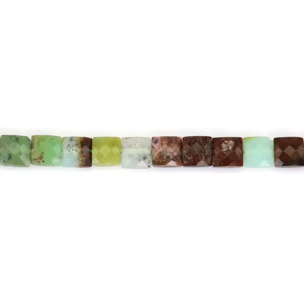 Faceted square chrysoprase 8mm x 38cm
