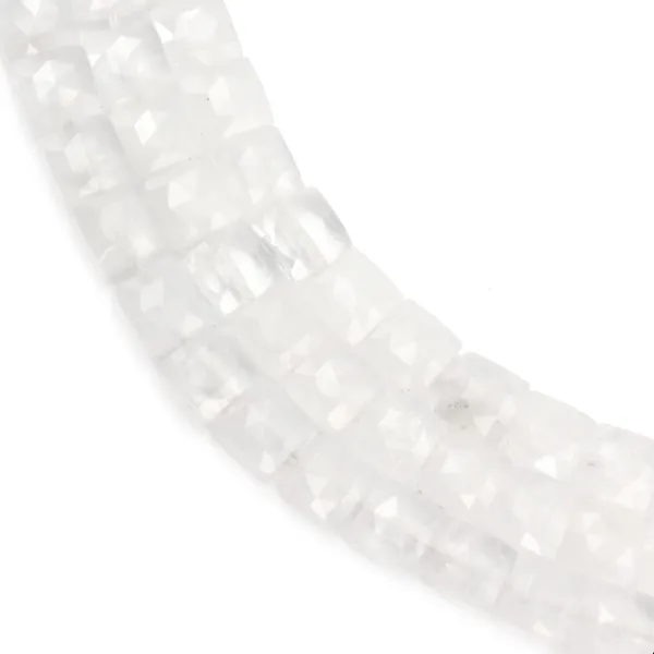 Faceted square rock crystal 8mm x 38cm