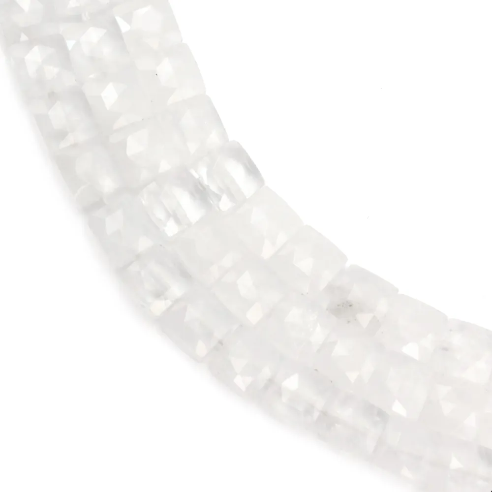 Cristal de roche carré facetté 8mm x 38cm