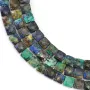 Azurite Malachite faceted square 8mm x 38cm