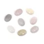 Grauer Achat-Cabochon, oval, 10x14mm x 4Stk.