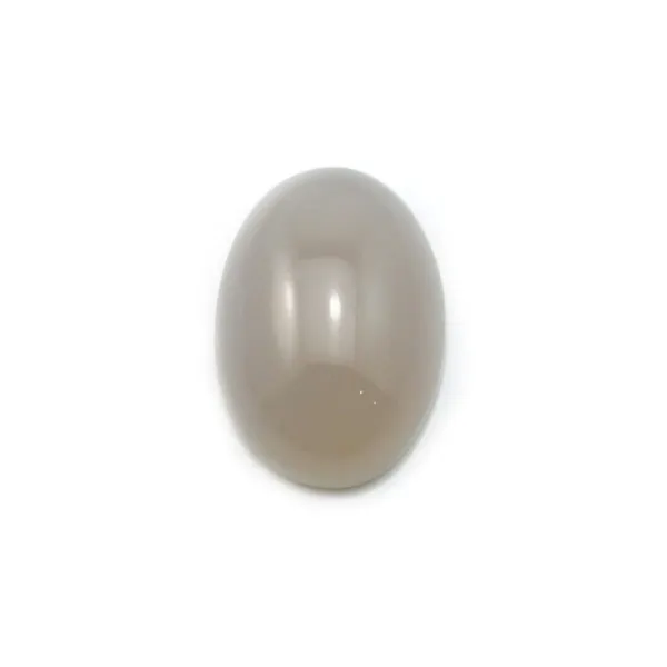 Grauer Achat-Cabochon, oval, 10x14mm x 4Stk.