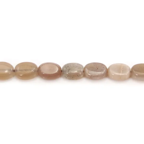 Pierre de lune orange, de forme ovale, 6x8mm x 2pcs