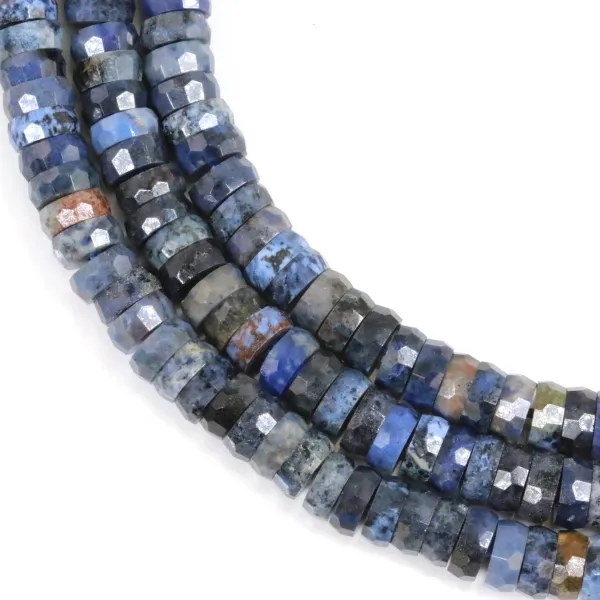Dumortierite rondella heishi sfaccettato 2x6mm x 38cm