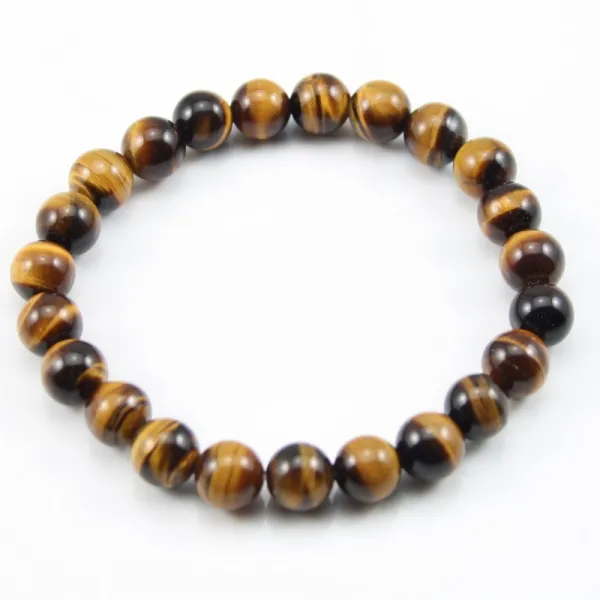 10mm Round Tiger Eye Bracelet - Elastic x 1pc