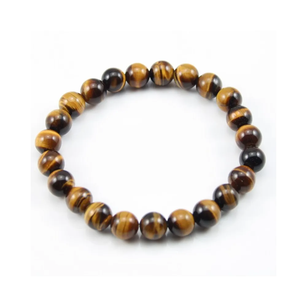 Bracelet Greta Oeil de tigre Boule Ronde 8 MM