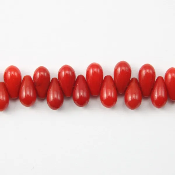 Bamboo de mer teinte rouge goutte 4x8mm 