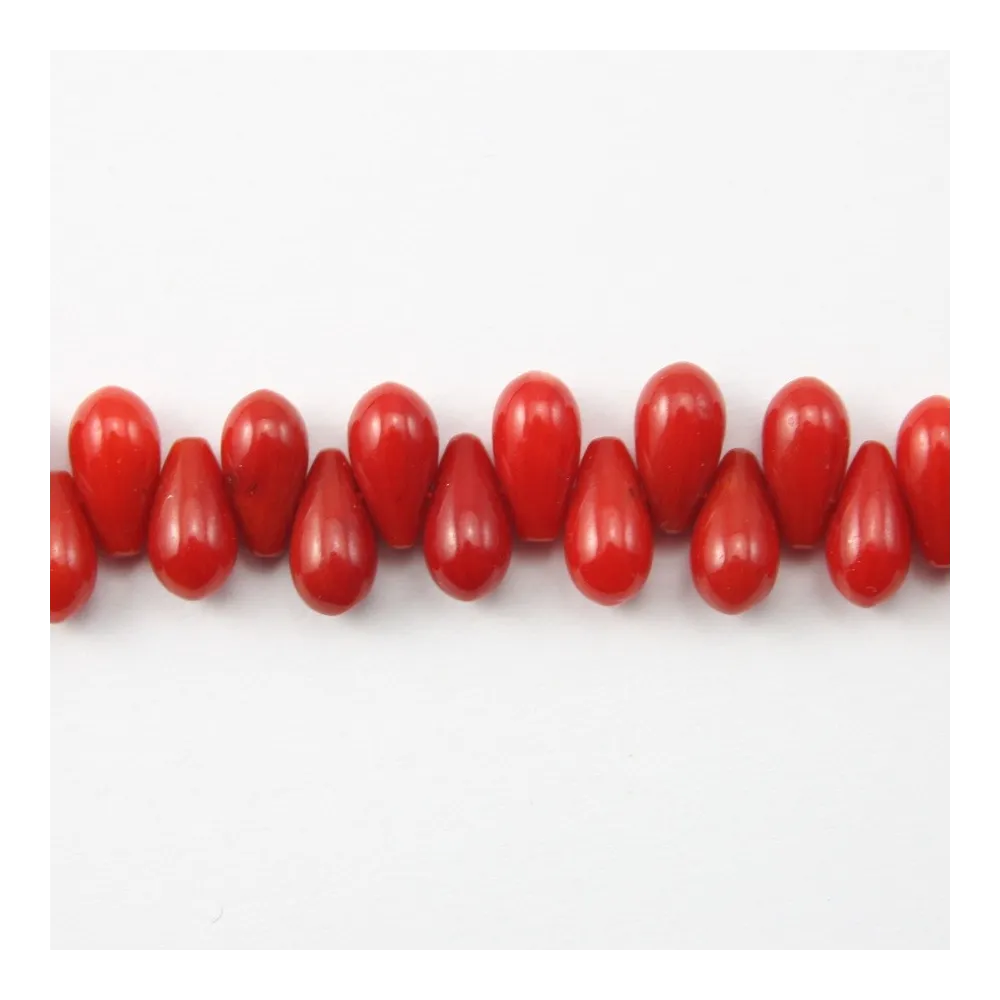 Bamboo de mer teinte rouge goutte 4x8mm 