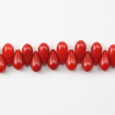 Bamboo de mer teinte rouge goutte 4x8mm 