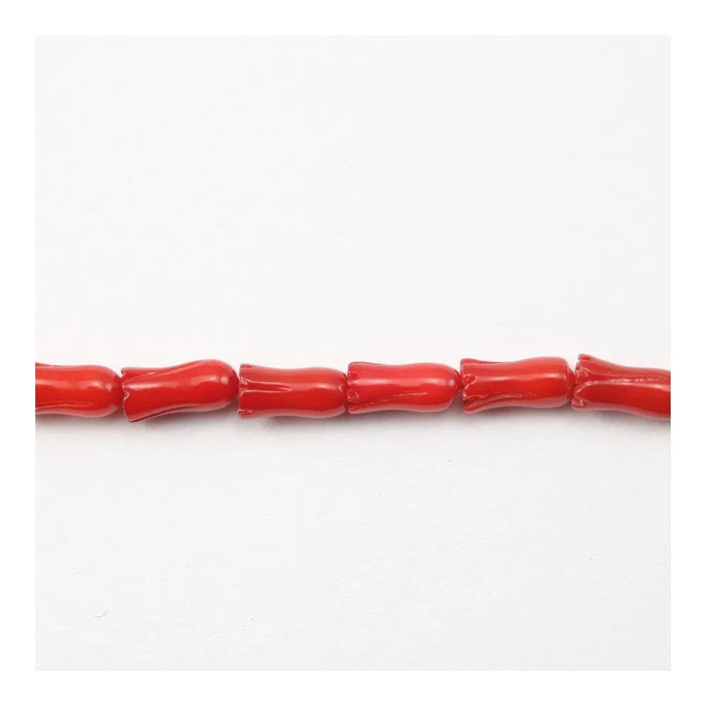 Bambou de mer teinte rouge tulips 4x8mm 