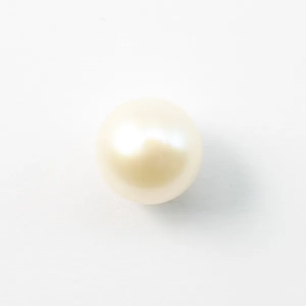 Perle de culture d'eau douce, semi-percée, blanche, ronde, 11-12mm x 1pc