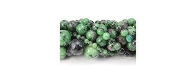 Rubis-zoisite (Anyolite) - Perle pierre naturelle